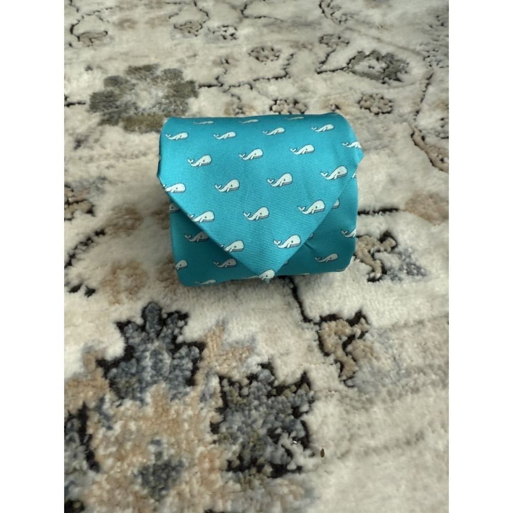 Paul Fredrick‎ - Silk Tie - Whales - Aqua